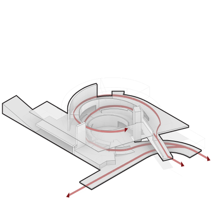 3D circulation diagram created in Revit